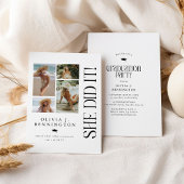 Invitation Collage de photos minimal fête de graduation