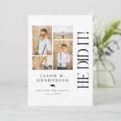 Invitation Collage de photos minimal fête de graduation (Debout devant)