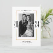Invitation Collage de photos minimal Partie conjointe de grad (Debout devant)