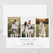 Invitation Collage de photos moderne Code QR Save The Date (Devant / Derrière)