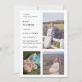 Invitation Collage de photos moderne pour la baby shower de j (Devant)