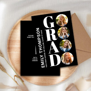 Invitation Collage de photos noir et blanc