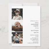 Invitation Collage de photos Script Soixante-dix 4 pour 70e a (Dos)