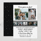 Invitation Collage de sept photos Premier anniversaire de l'e (Devant / Derrière)