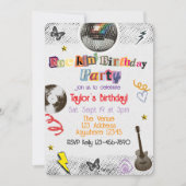 Invitation Collage découpé Anniversaire de rockstar (Devant)