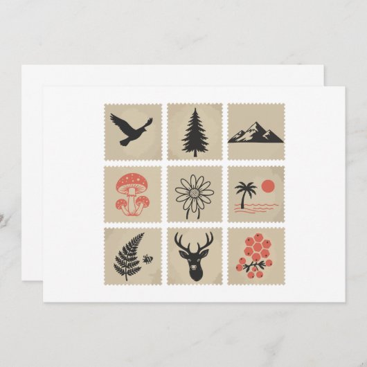 Invitation Collage des timbres de nature (Devant / Derrière)