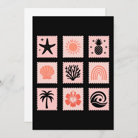 Invitation Collage des timbres de nature (Devant / Derrière)