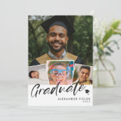 Invitation Collage d'instantanés moderne Graduation (Debout devant)