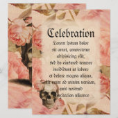 Invitation Collage du crâne Rosa vintage (Devant / Derrière)