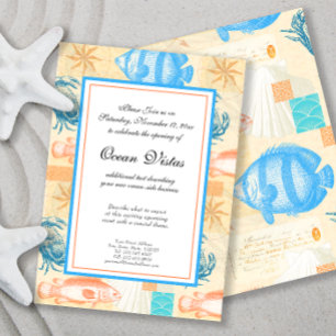 Invitation Collage élégant de poissons et de fruits de mer de