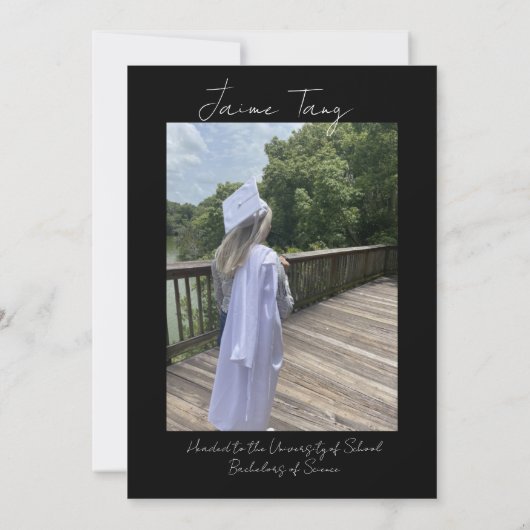 Invitation Collage Faux Parties scintillant College Lycée (Dos)