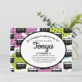 Invitation Collage Fille Rose 80s 90s Cassette Retour Arrière (Debout devant)