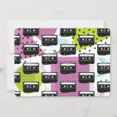 Invitation Collage Fille Rose 80s 90s Cassette Rétro (Dos)