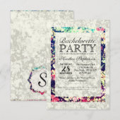 Invitation Collage floral épais et épuré (Devant / Derrière)