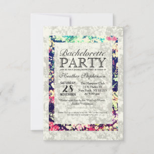 Invitation Collage floral épais et épuré