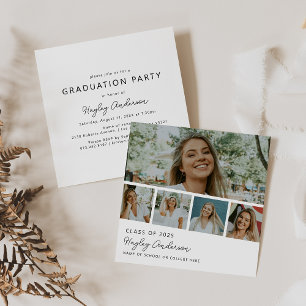 Invitation Collage Moderne de 5 Bandes de Photos