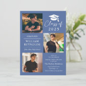 Invitation Collage photo 4 écriture moderne Fête de fin d'étu (Debout devant)