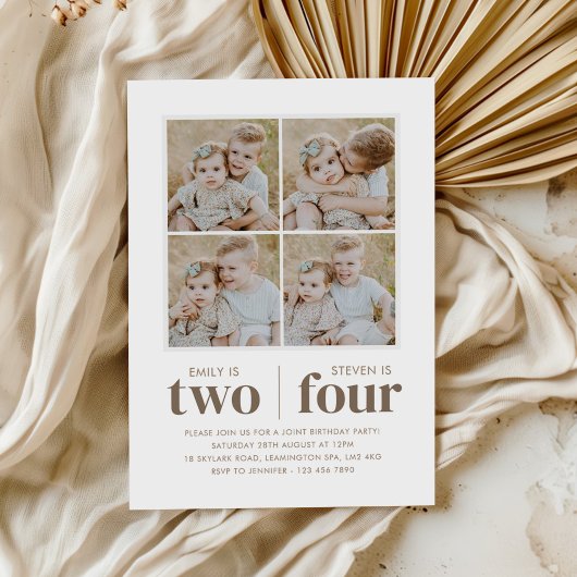 Invitation Collage photo Anniversaire conjoint