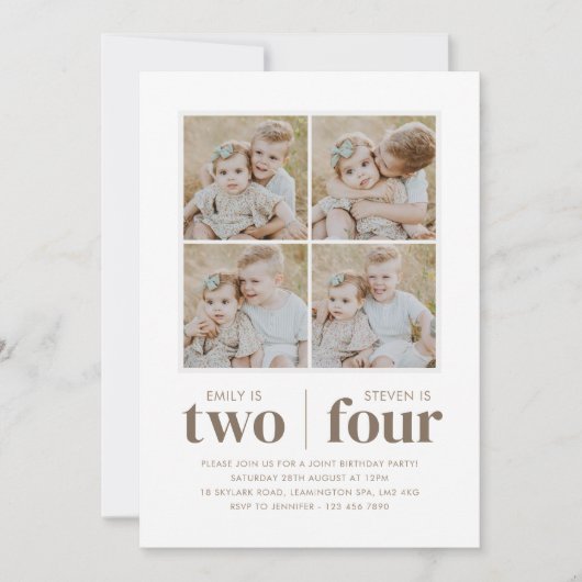 Invitation Collage photo Anniversaire conjoint (Devant)