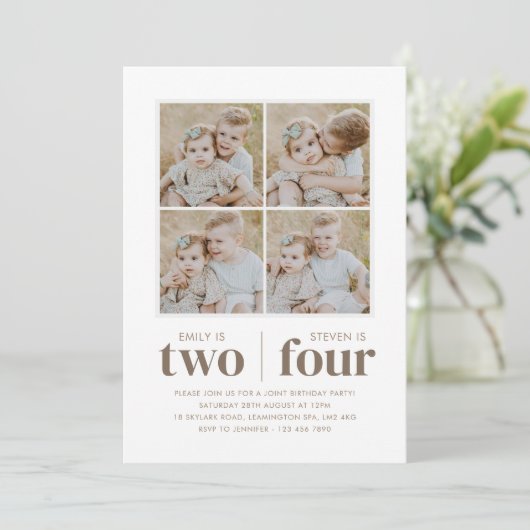 Invitation Collage photo Anniversaire conjoint (Debout devant)