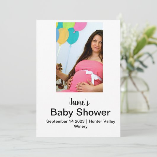 Invitation Collage photo baby shower personnalisé (Debout devant)