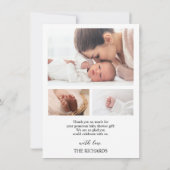 Invitation Collage Photo Bébé Naissance Annonce  (Dos)