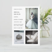 Invitation Collage photo blanc moderne Brunch nuptial (Debout devant)