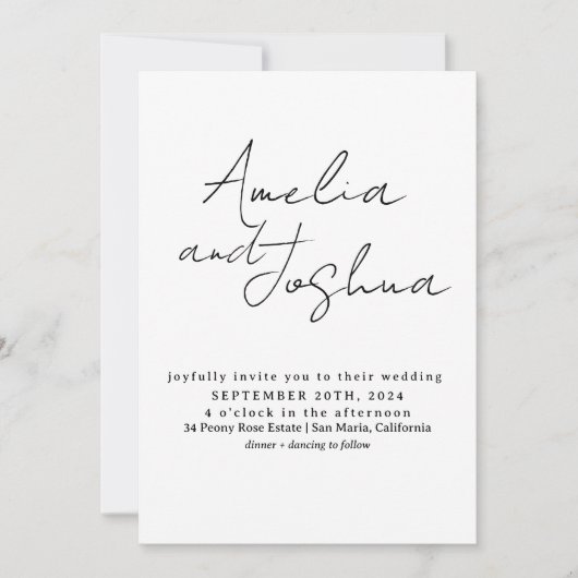 Invitation Collage photo Calligraphie avec code QR dans (Devant)