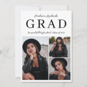 Invitation Collage photo classique simple Graduation (Devant)