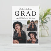 Invitation Collage photo classique simple Graduation (Debout devant)