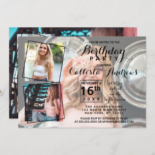 Invitation Collage photo Cool moderne Anniversaire