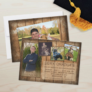 Invitation Collage photo de 5 pièces pour remise de diplômes