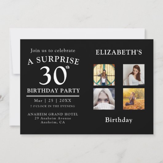 Invitation Collage photo de fête d'anniversaire (Devant)