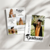 Invitation Collage photo de la casquette de graduation rétro