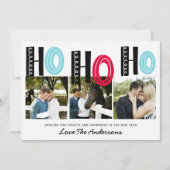 Invitation Collage photo de Noël avec lettrage scandinave (Devant)