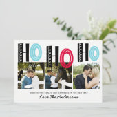 Invitation Collage photo de Noël avec lettrage scandinave (Debout devant)