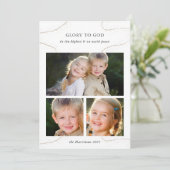Invitation Collage photo de Noël religieux personnalisé (Debout devant)