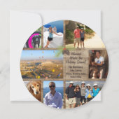 Invitation Collage photo de Noël rustique Bois et cône de pin (Dos)