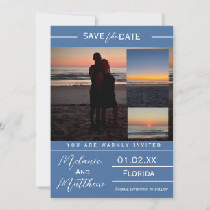 Invitation Collage photo de plage pour sauvegarde de date