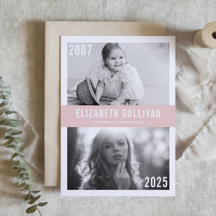 Invitation Collage photo de remise de diplôme rose fuchsia ma