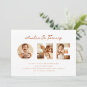 Invitation Collage photo de script minimal rustique Premier a (Debout devant)