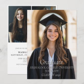 Invitation collage photo diplômé et diplômé (Devant / Derrière)