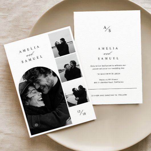 Invitation Collage photo élégant contemporain