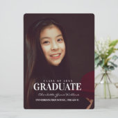 Invitation Collage photo élégant Typographie blanche Graduati (Debout devant)