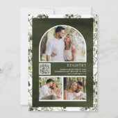 Invitation Collage photo Feuille d'olivier Fête des mariées d (Dos)