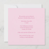 Invitation Collage photo fille rose mignonne fête d'anniversa (Dos)