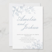 Invitation Collage photo FloraL français élégant avec code QR (Devant)