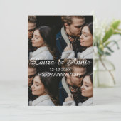 Invitation collage photo joyeux anniversaire nom date simple (Debout devant)