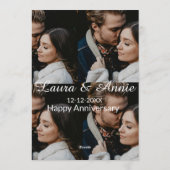 Invitation collage photo joyeux anniversaire nom date simple (Dos)
