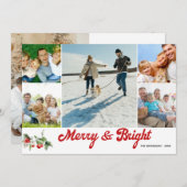 Invitation Collage photo Joyeux et lumineux écrit à la main (Devant / Derrière)